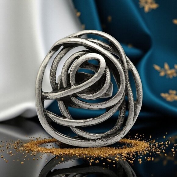 🆕️ Turkish Zamak Boho Chic Handmade Adjustable Ring 🌿 Trendy Statement Jewelry - Picture 1 of 14